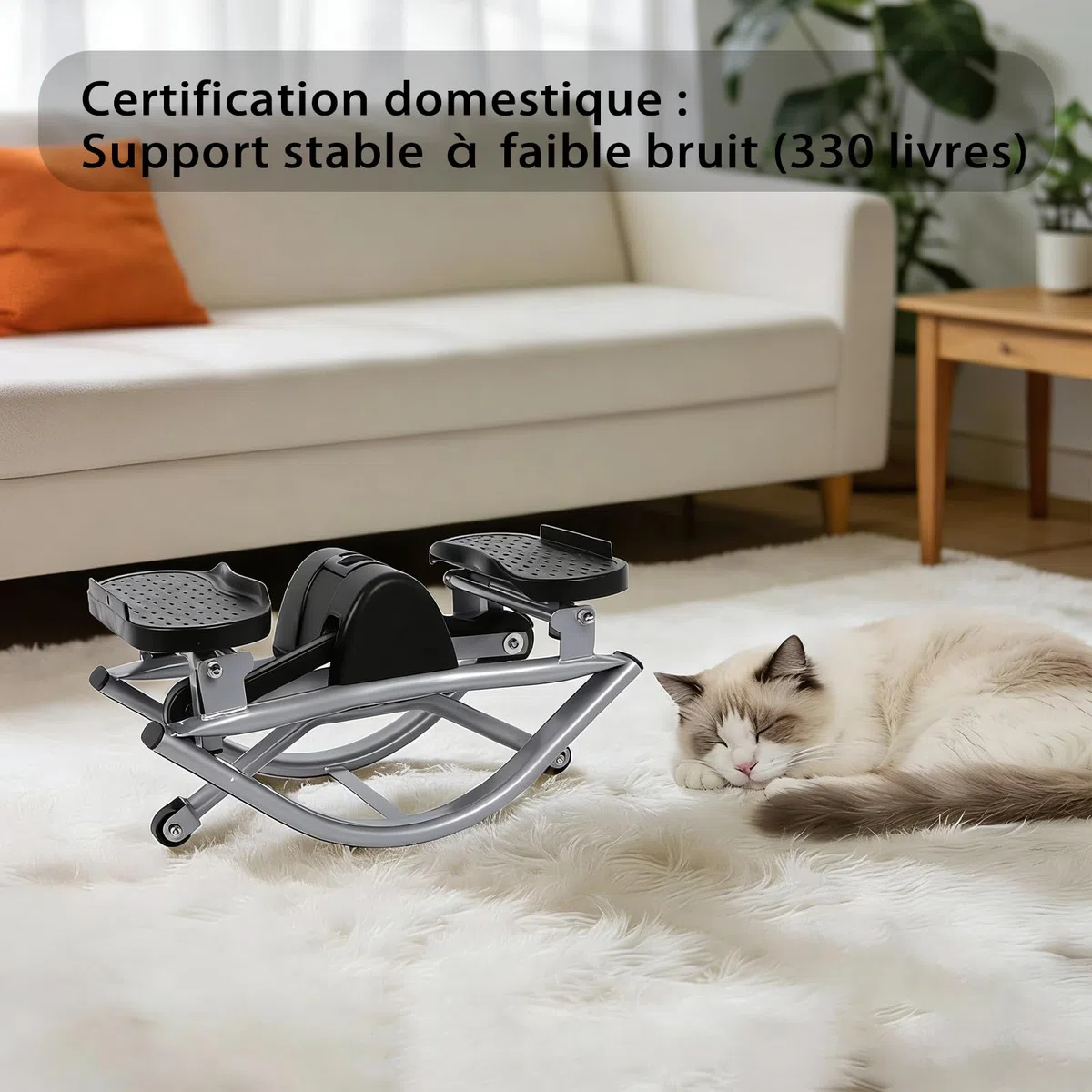 Stepper Laterale Portatile con Fasce di Resistenza | Macchina Fitness Compatta per Casa, Ufficio e Soggiorno | Allenamento Addominali, Gambe e Glutei | Mini Stepper Silenzioso e Salvaspazio