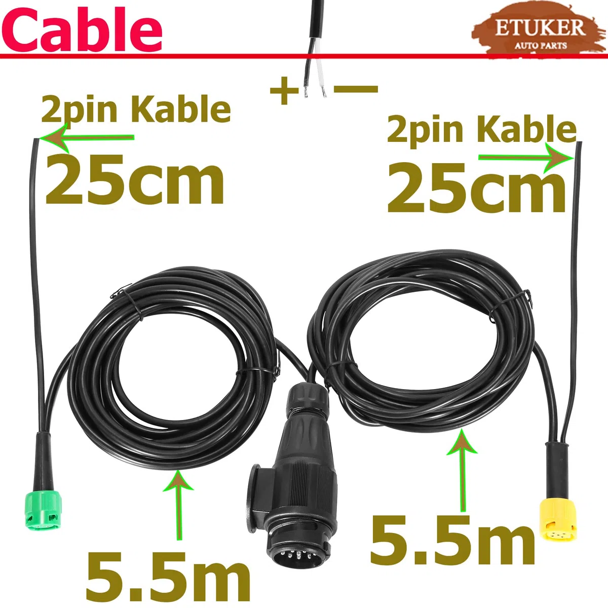 Fanali Posteriori Rimorchio Kit 13poli con Cavi da 5,5m 12/24v 7Funzione Universale Luci Rimorchio E Omologate Impermeabile