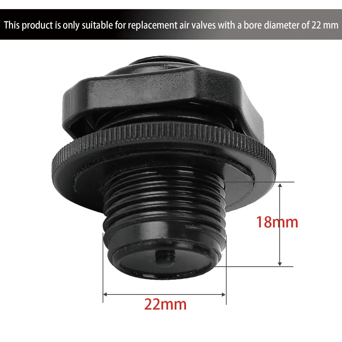 CHJIEJIE Kayak - Tappi per valvole ad Aria, 2 Pezzi, universali di Ricambio per gonfiabili, gonfiabili, Barche da Pesca, Canoe, Barche da 22 mm