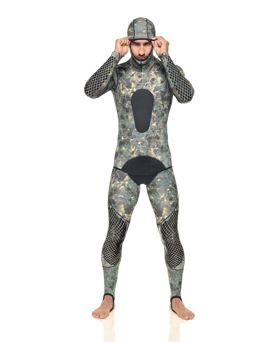 Seac Piraña, Copri Muta Mimetico in Lycra, Due Pezzi Camo