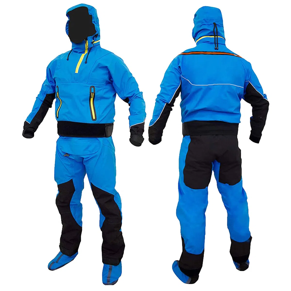 Muta Stagna Da Kayak Da Uomo, In Tessuto Impermeabile a 3 Strati, Con Cappuccio, Polsini in Lattice E Collo Protettivo Contro Gli Schizzi, Ideale per Kayak, Surf, Canoa E Sport Acquatici Blue-L