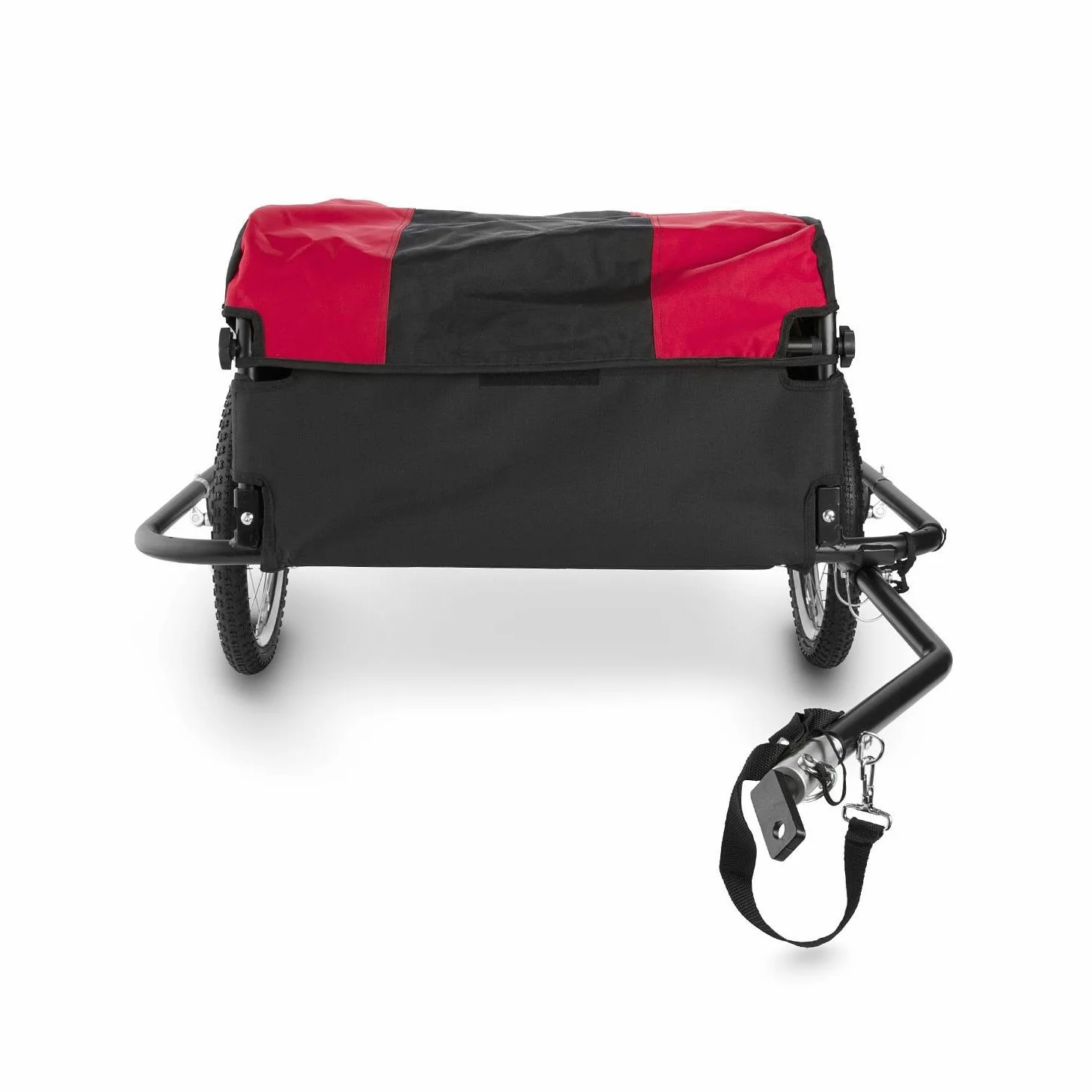 Duramaxx Mountee - Rimorchio Bici, Cargo Bike, Carrello Bici 130 L, 60kg, Camera d'Aria con Valvola Automatica, Copertura in Nylon, Pneumatico da 16", Raggi in Acciaio, Pieghevole, Rosso