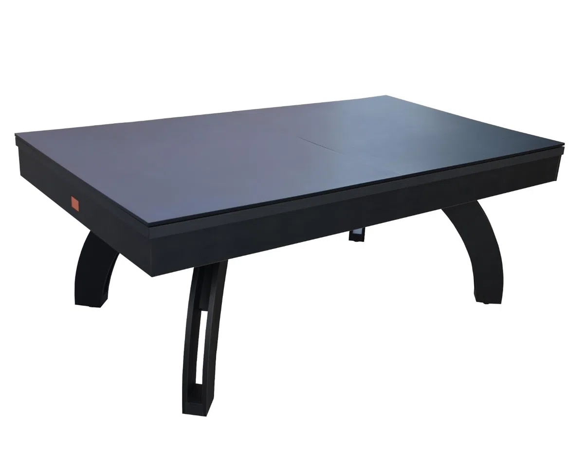 NGBiliardi Biliardo Sirio Nero Multifunzione 214 cm, Diventa Ping Pong e Tavolo da Pranzo