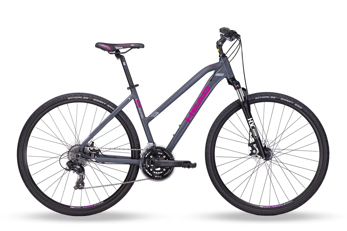 HEAD Women's I-Peak 1.0 Joy Cross Bike, grigio opaco/rosa, 50