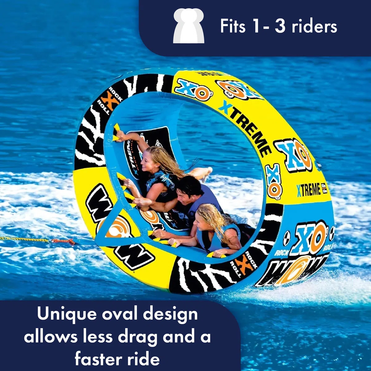 Wow Sports Xtreme Gonfiabile Trailer, Ride in Ovale, da 1 a 3 Persone