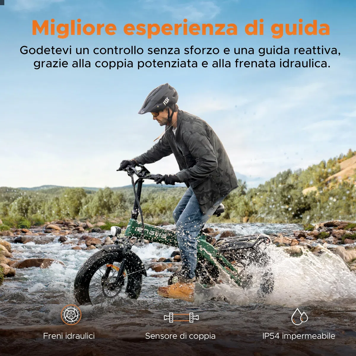 ENGWE Bicicletta Elettrica Pieghevole, Batteria Da 48 V 13,5Ah Con Autonomia Fino A 120km, Sensore Di Coppia Con Freni Idraulici E App Per Ogni Tipo Di Terreno, EP-2 3.0 BOOST