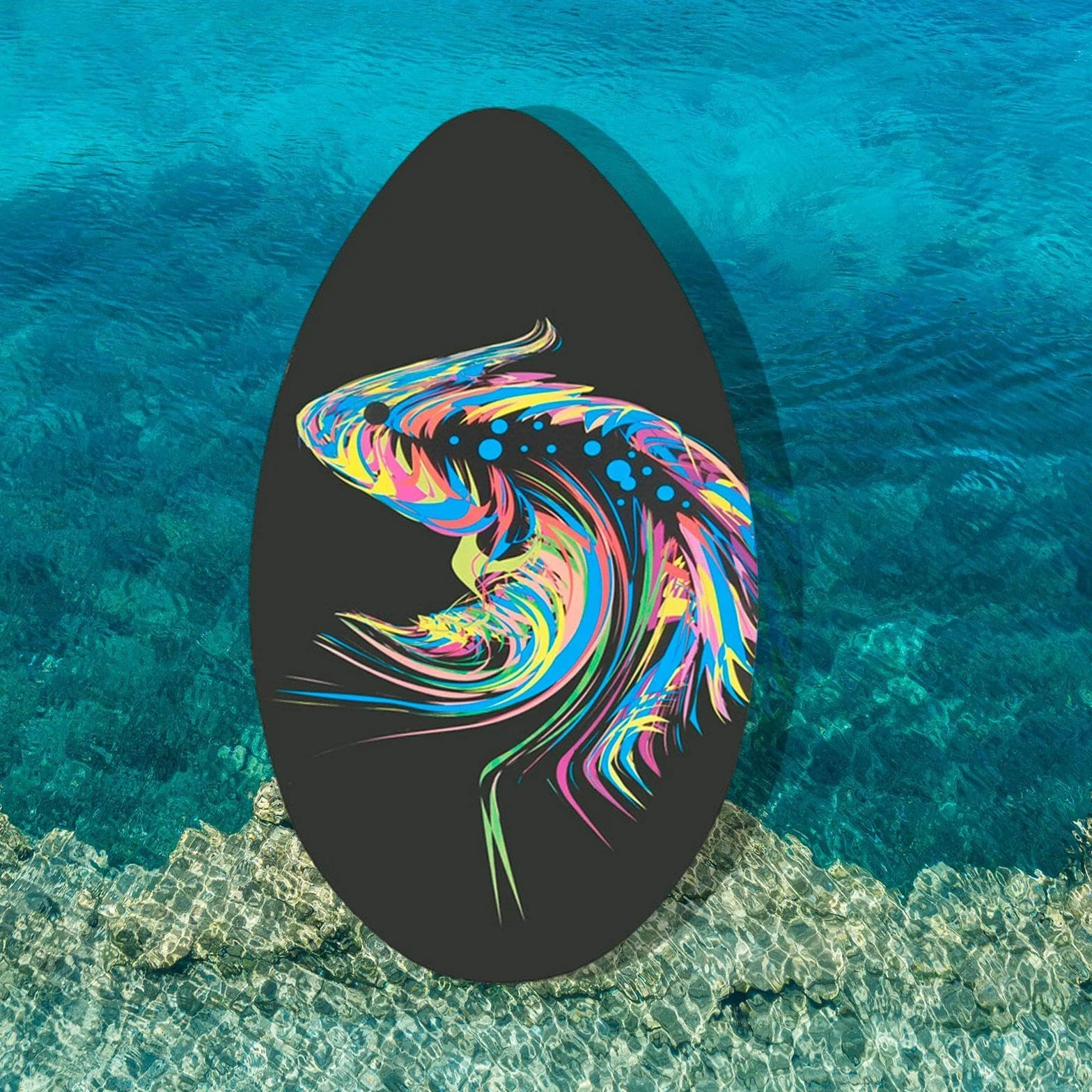 Oshhni Skimboard in Legno per Bambini, tavola da Surf per acque Poco Profonde