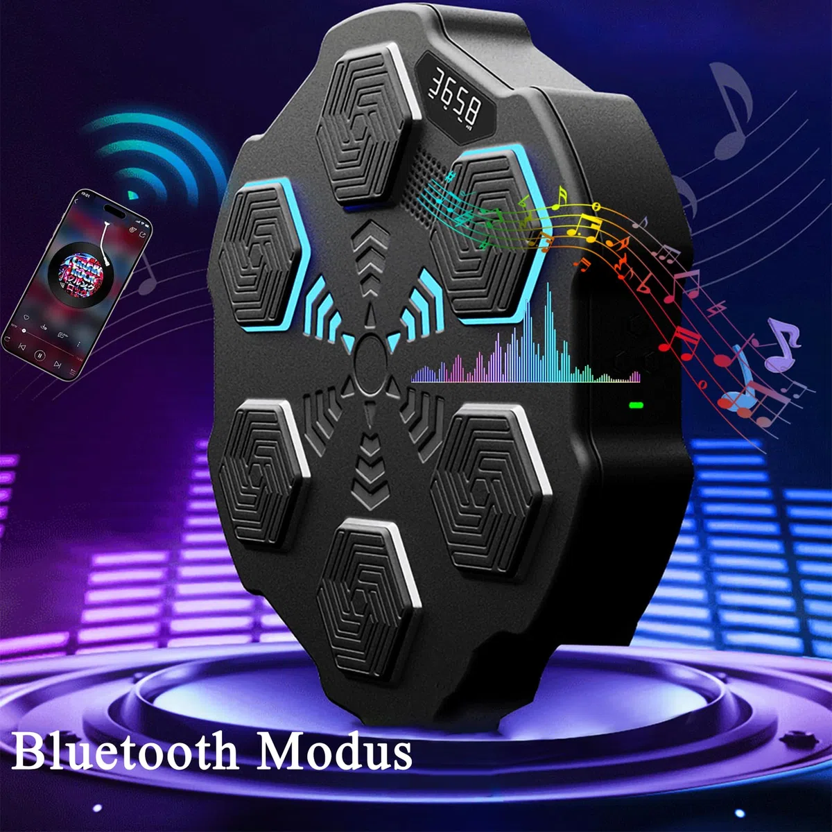 Bluetooth Music Boxing Machine con guantoni da boxe, macchina da boxe intelligente per montaggio a parete per esercizi domestici decompressione, boxe, dispositivi di allenamento per adulti e