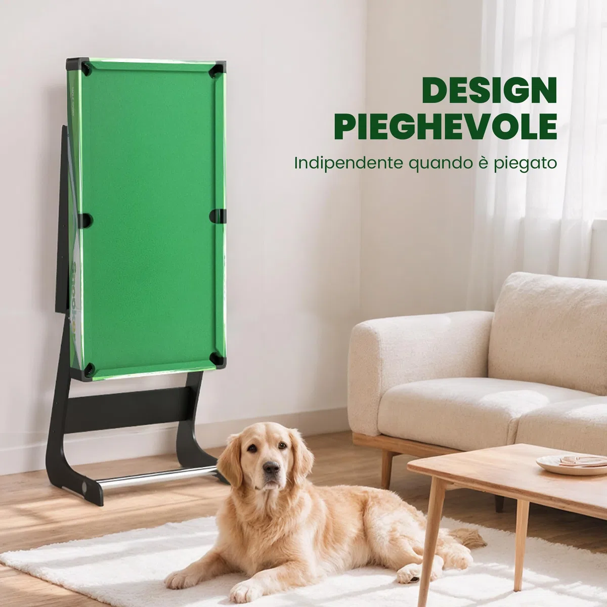 SPORTNOW Tavolo da Biliardo Pieghevole con Accessori, Stecche da Biliardo, Palle, Triangolo e Spazzola, Tavolo Biliardo Professionale per Adulti, 104x55.5x68 cm