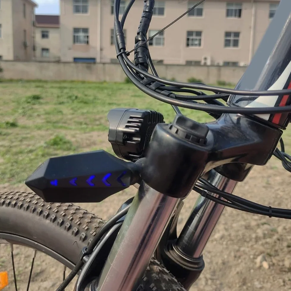 Kit completo di illuminazione per bici elettrica, 36 V, 48 V, 52 V, fari anteriori, posteriori, indicatori di direzione con luci fluide, set di sicurezza impermeabile IPX4 per triciclo elettrico della
