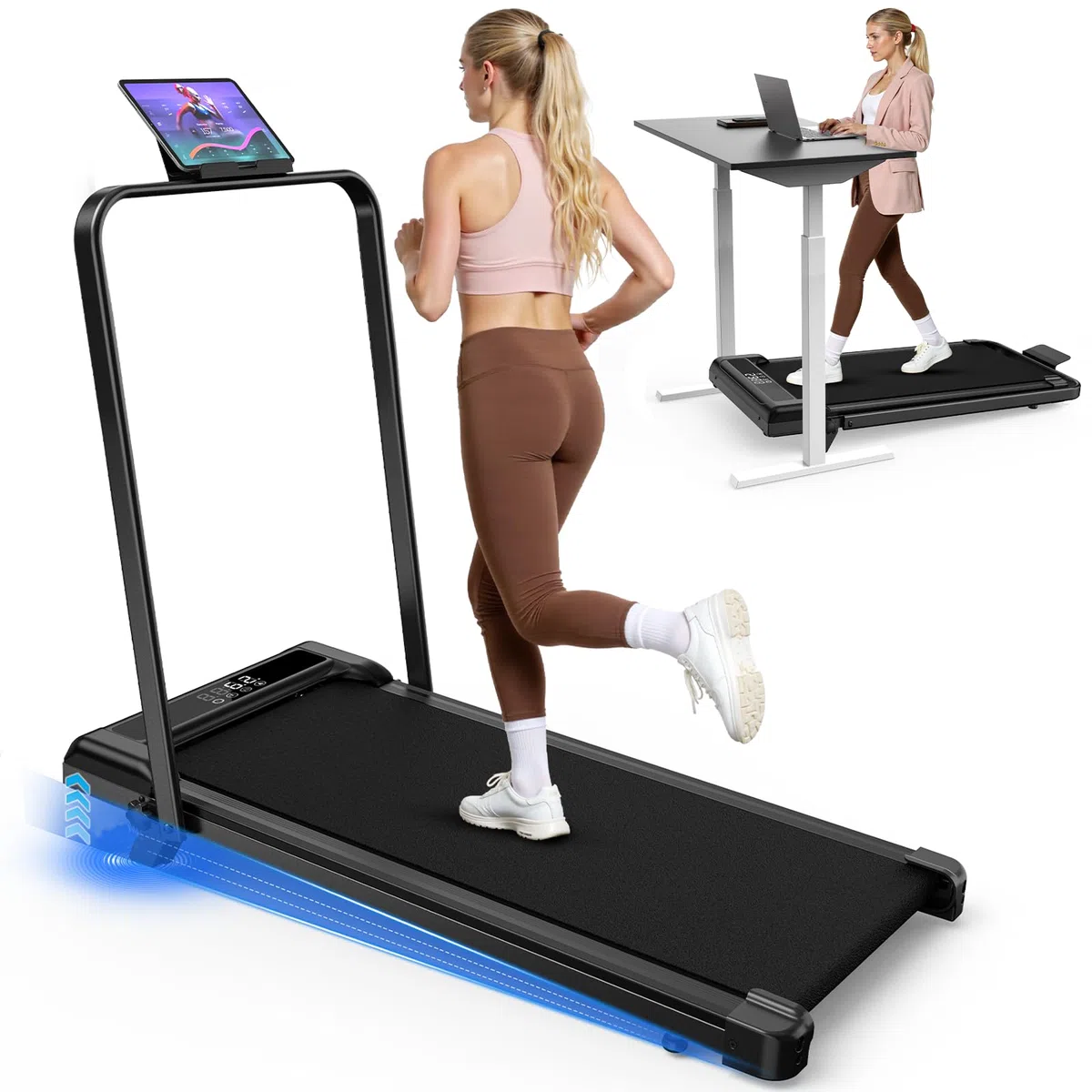 Tapis Roulant per Ginocchia Fragili: Pendenza 7%, 2.5HP, Ammortizzato, Display LED