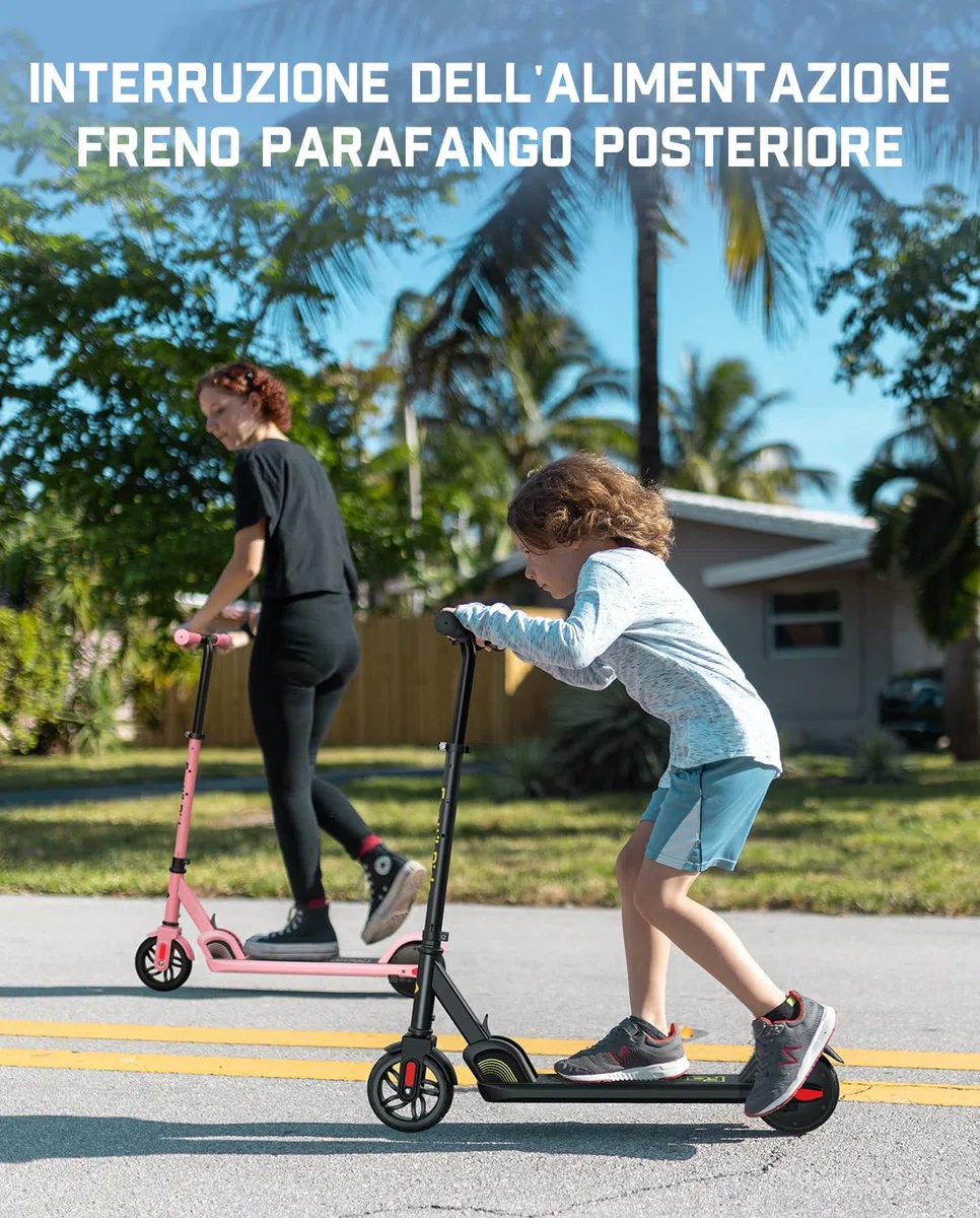 FanttikRide C9 Monopattino Elettrico per Bambini 120-160 cm, 10/16 km/h, Autonomia di 8 km, Schermo LED, Altezza Regolabile, Pieghevole, Ruote in Gomma, Leggero, per Bambini fino a 60 kg