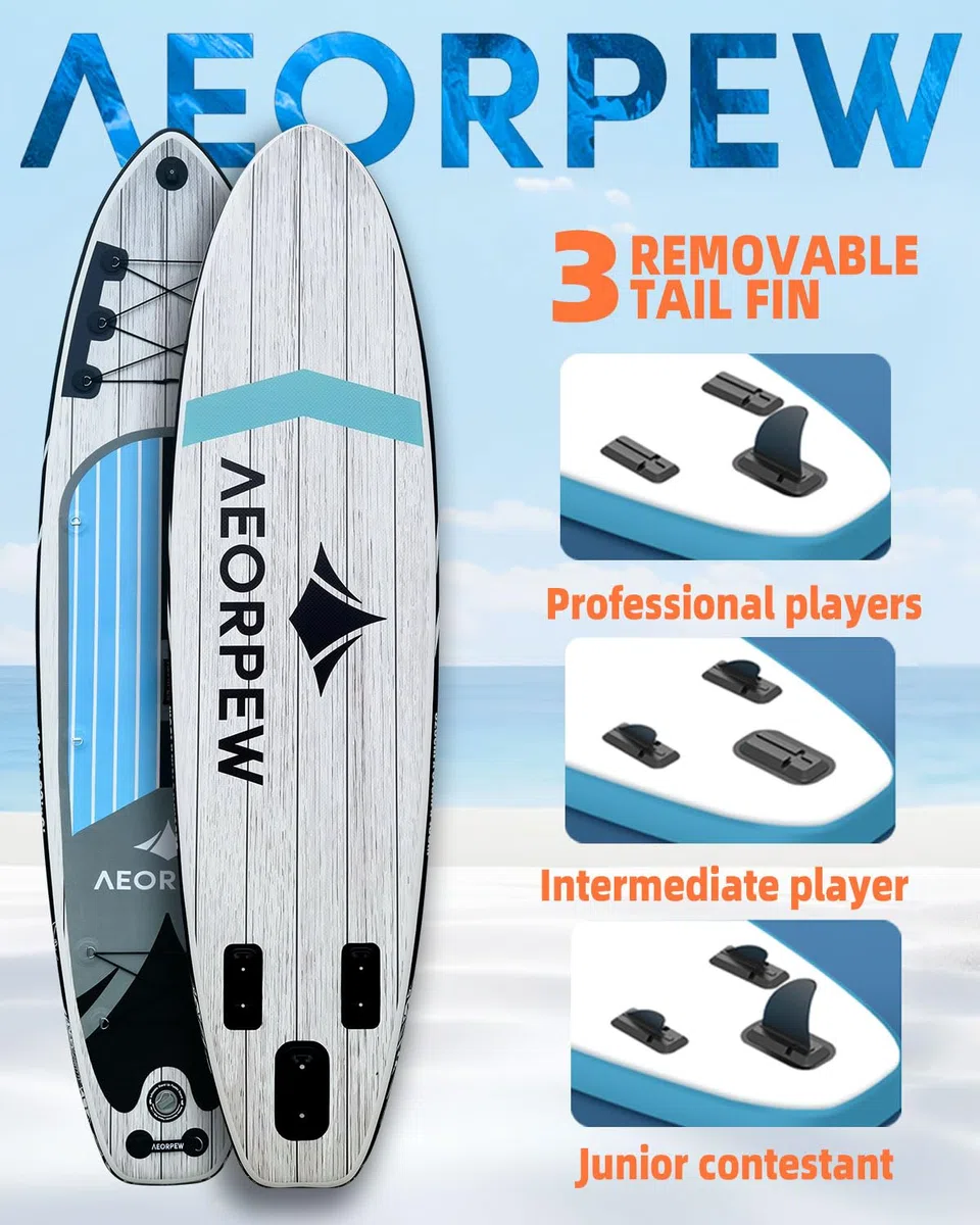Tavola gonfiabile da 3,2 m per adulti, larghezza 81,3 cm, con accessori per SUP di alta qualità, include tavola antiscivolo, pompa a mano, pagaia singola di tutti i livelli di abilità