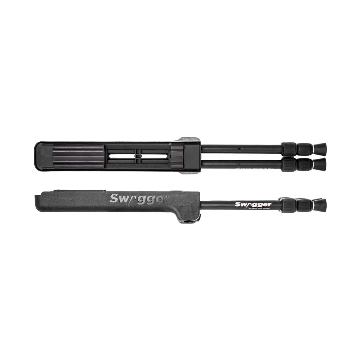 SWAGGER Hunter Series - Bipiede per fucile da 106,7 cm, per caccia, tiro a terra, resistente agli urti, adattatore standard e supporto a perno girevole, nero