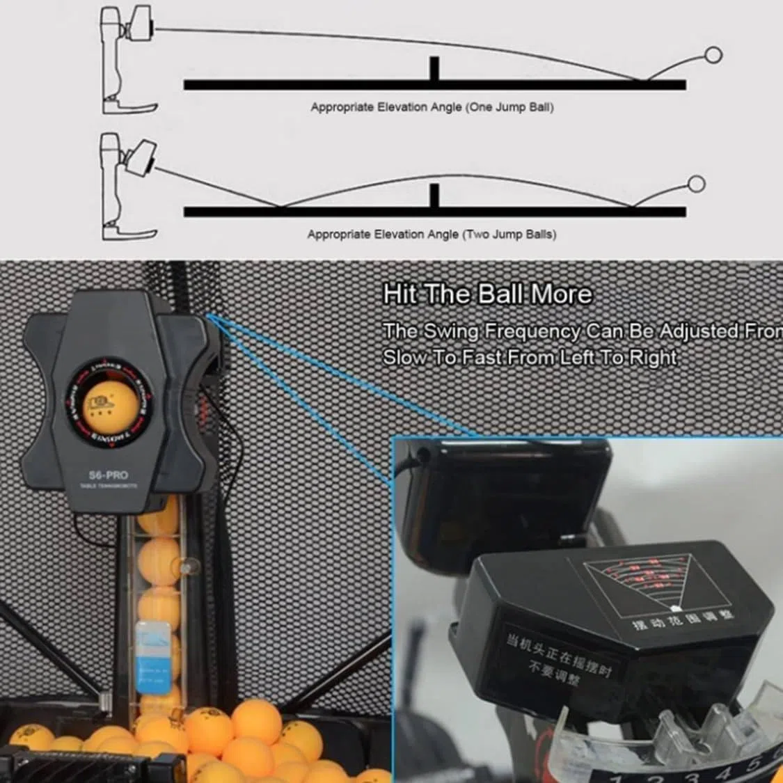 Lanciapalline Ping Pong,Robot Ping Pong,Rete Staccabile,Allenamento Ping Pong Automatico,con Rotazione,Frequenza,velocità della Pallina, Atterraggio E Altezza Personalizzabili