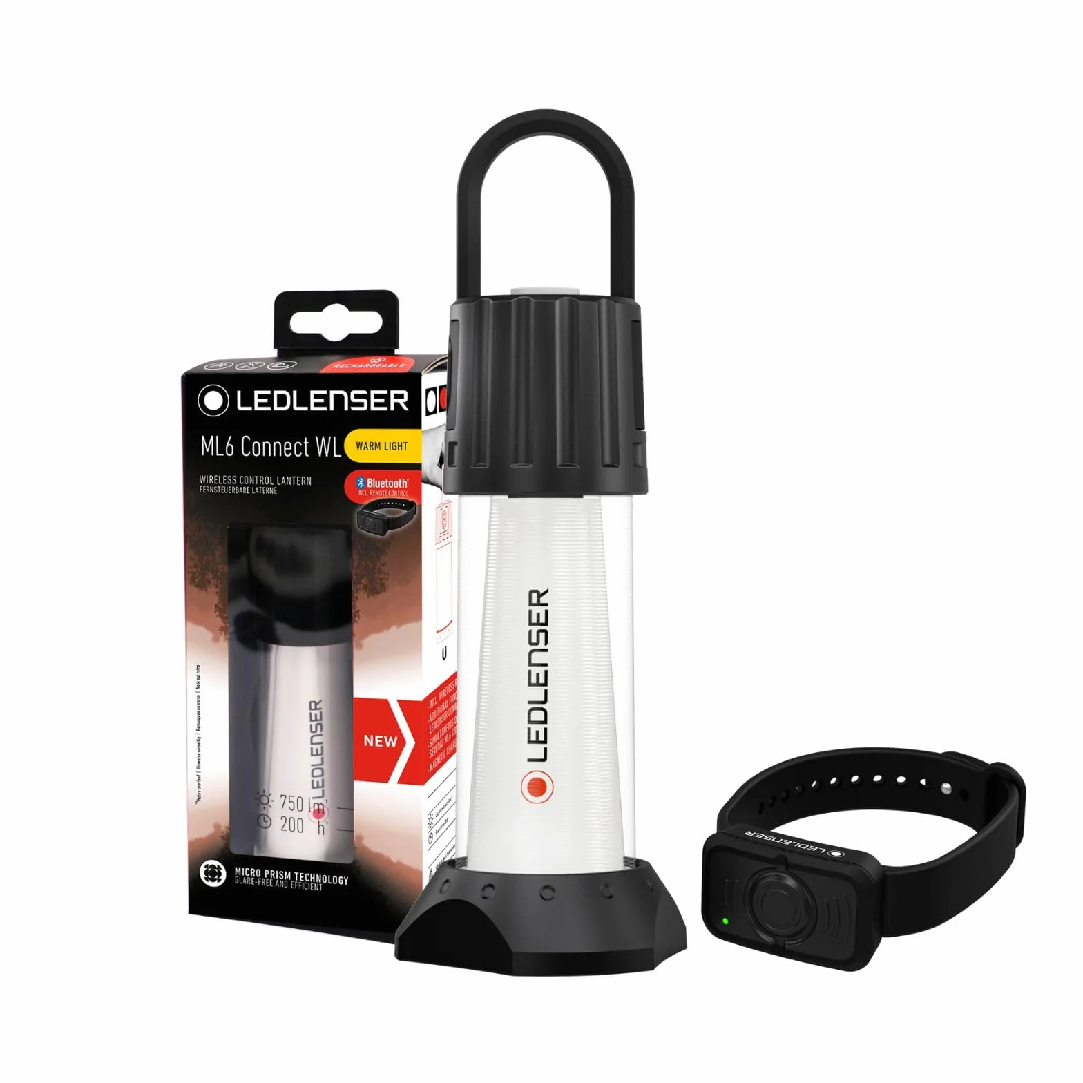 Ledlenser ML6 Connetct Warm Light Lanterna LED, Ricaricabile con Batteria, 750 Lumen, anabbagliante (Brevettato), Telecomando Bluetooth, Fino a 180 Ore di autonomia, powerbank, Magnete, Outdoor