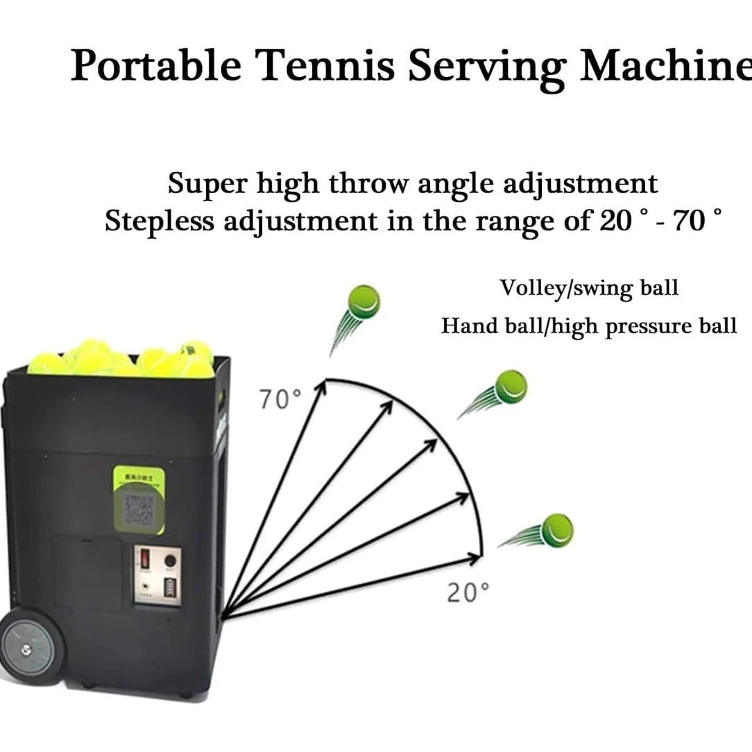 Macchina Lanciapalle Tennis Portatile, Spara Palline Tennis Automatica Intelligente, con Telecomando E App, Macchina per Allenamento da Tennis, Tennis Trainer Automatica
