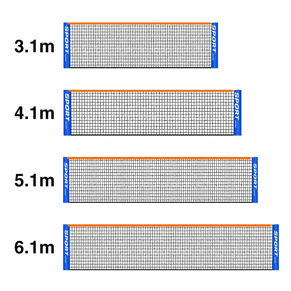 Rete da Tennis Portatile da 4-6 m, Rete da Badminton Pieghevole, Rete da Pallavolo per Bambini e Adulti, per Campo Interno o Esterno, Giardino, Cortile Della Scuola, Spiaggia (senza telaio)