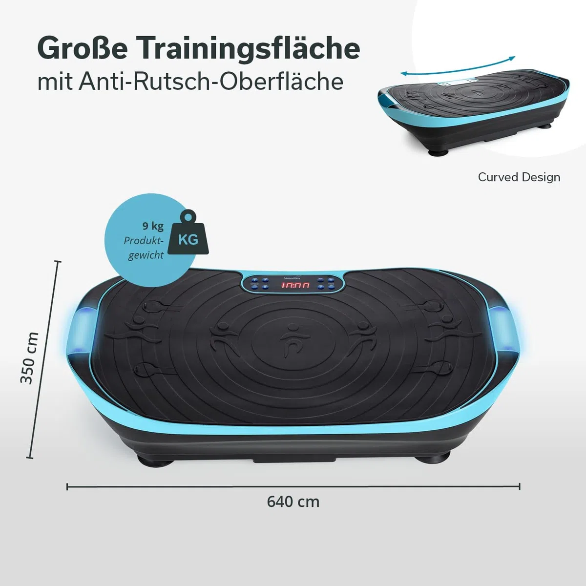Skandika pedana vibrante V2 | attrezzatura fitness per il potenziamento muscolare, corpo intero, oscillazione 6 - 13 Hz, fino a 120 kg, con impugnatura