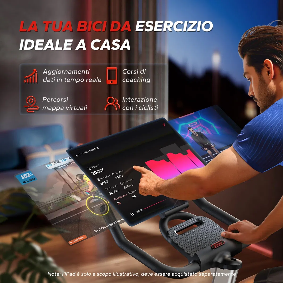 MERACH Cyclette da Casa con Resistenza Magnetica, Bicicletta da Appartamento Silenziosa con Sella Confortevole Migliorata, Schermo LCD, Supporto Tablet, App Esclusiva, Ideale per Training Aerobico