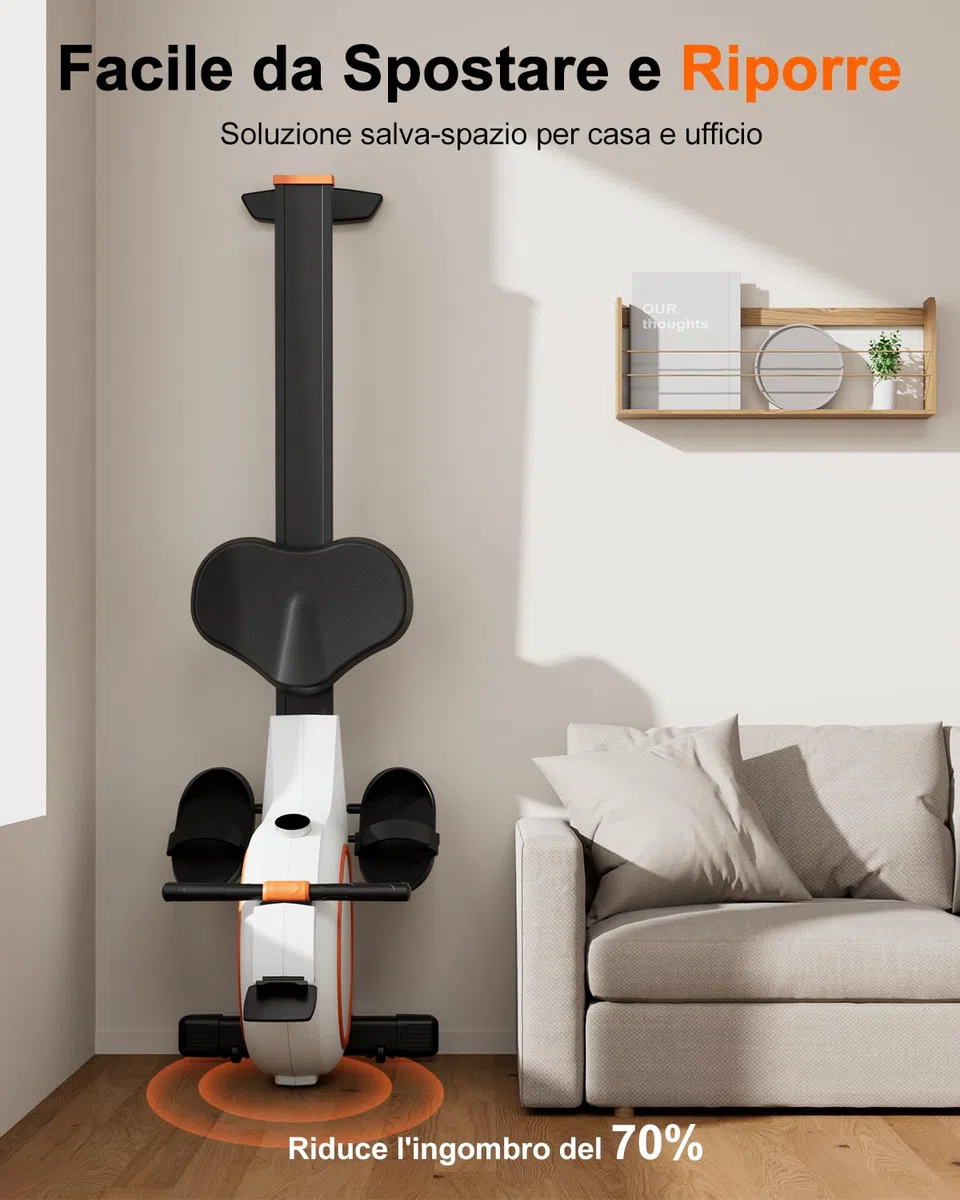 Superun Vogatore per Casa, Magnetico con 32 Livelli di Resistenza, APP Controllo Vogatore Professionale per Casa con LCD Display