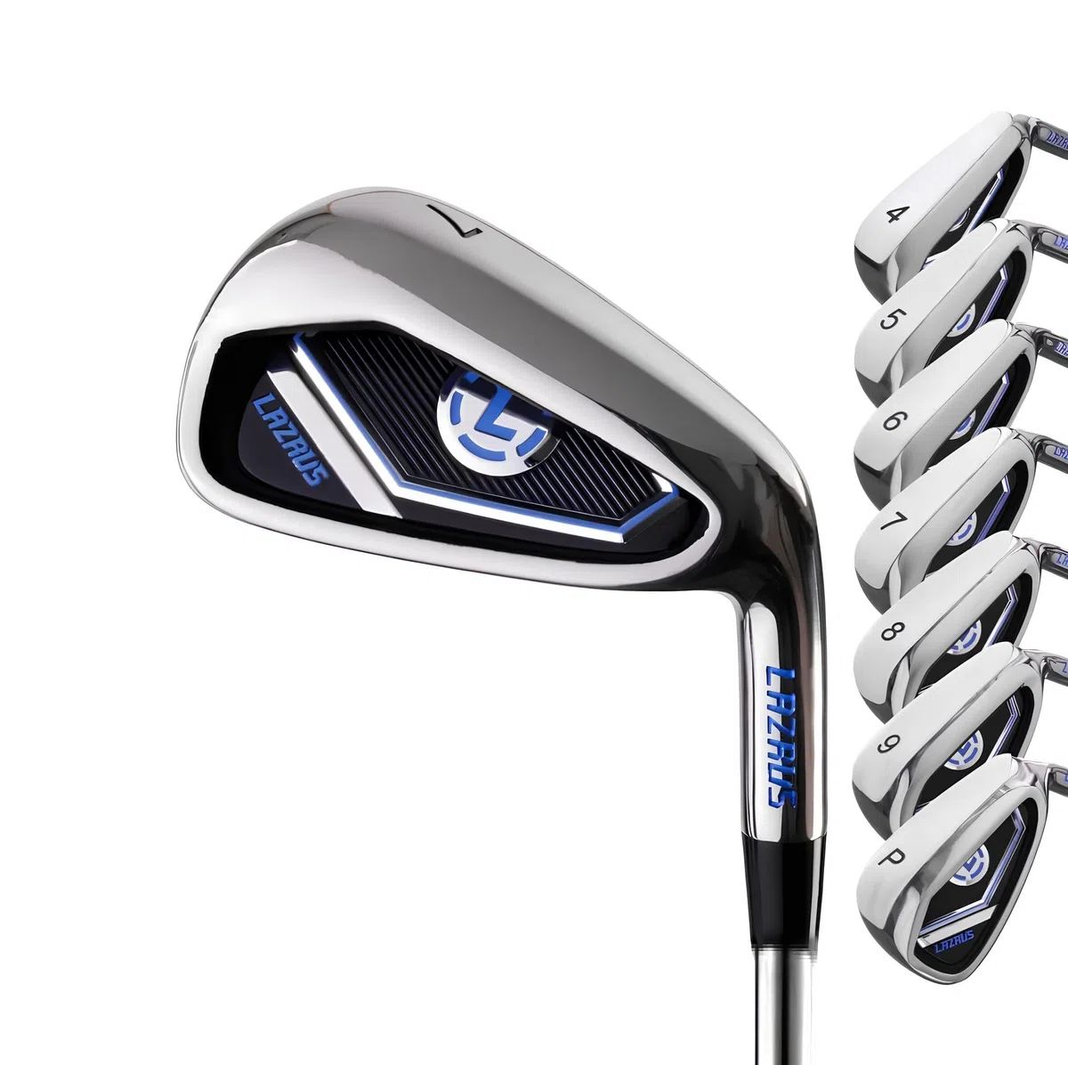 LAZRUS - Set di ferri da golf individuali o da golf da uomo di alta qualità (4, 5, 6, 7, 8, 9, PW) ferri da guida (2 e 3), con asta in acciaio flessibile per destrimani e sinistra