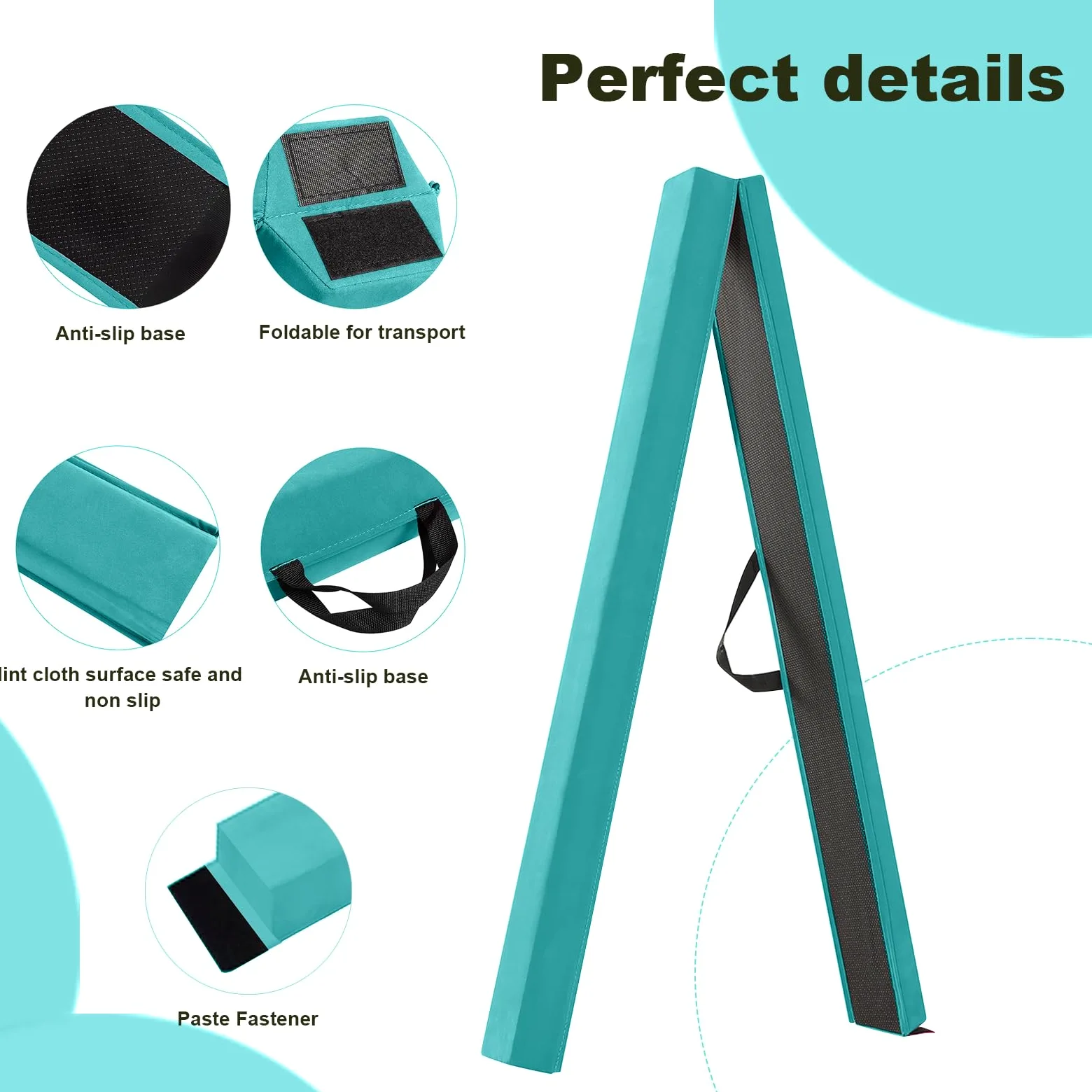 FBSPORT 270 CM Trave di Equilibrio Pieghevole, Trave di Equilibrio per Ginnastica, Trave di Pavimento per Palestra, Trave di Equilibrio a Strati Floccanti, Attrezzature per Il Fitness per Bambini