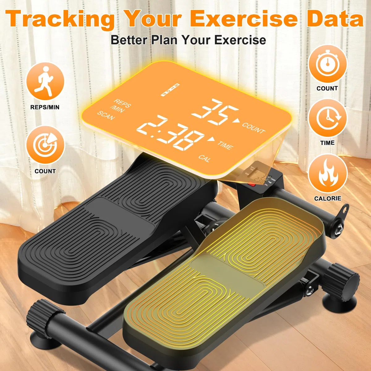 Dskeuzeew Stepper 2 in 1 per Casa Con Power Ropes, Mini Cyclette Con Display LED, Sistema Idraulico per Allenamento Gambe/Braccio/Glutei, Carico Massimo 150 kg