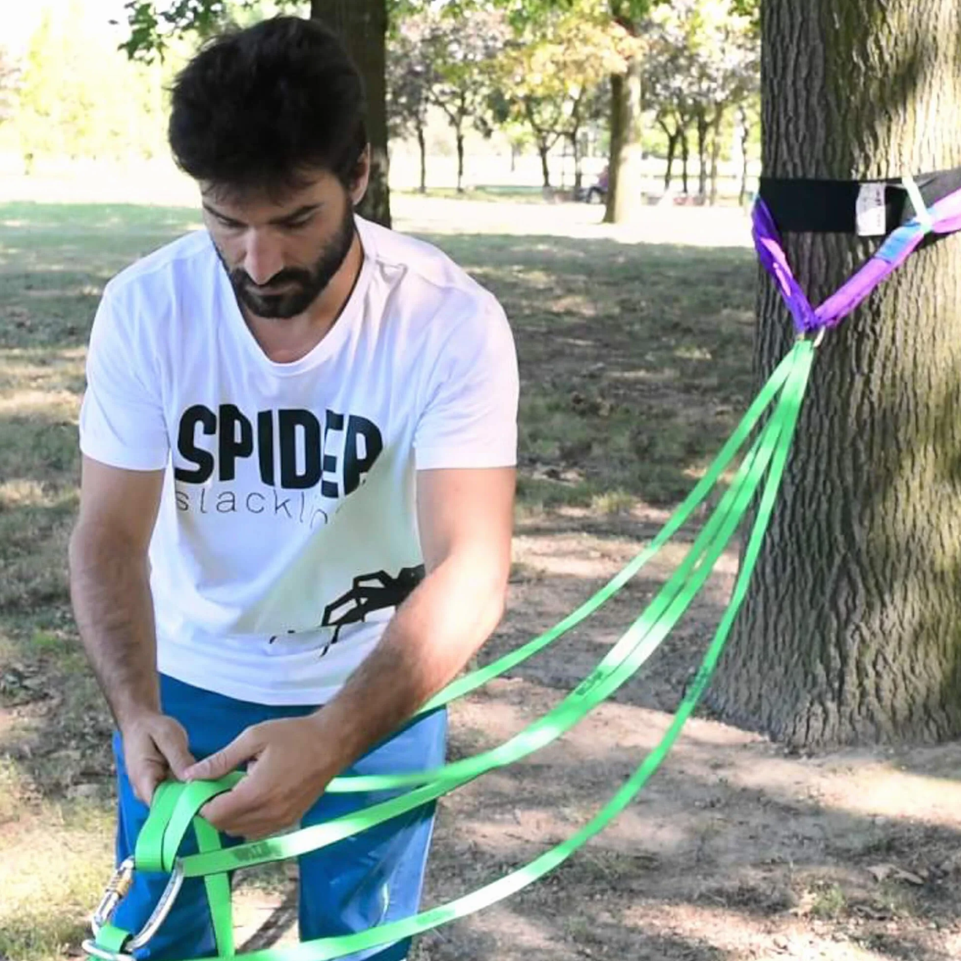 Longline Slackline Kit - Primitive 30 - Contiene Linea da camminata, Moschettoni, Anelli e Sling per tendere e Sacca da trasporto - Set Completo Lunghezza 30m