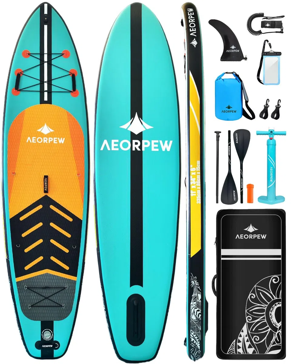 Tavola gonfiabile per adulti, larghezza 89 cm, rinforzo a livello di competizione, con tutti gli accessori premium per tavole da SUP per adulti e ragazzi di tutti i livelli di abilità