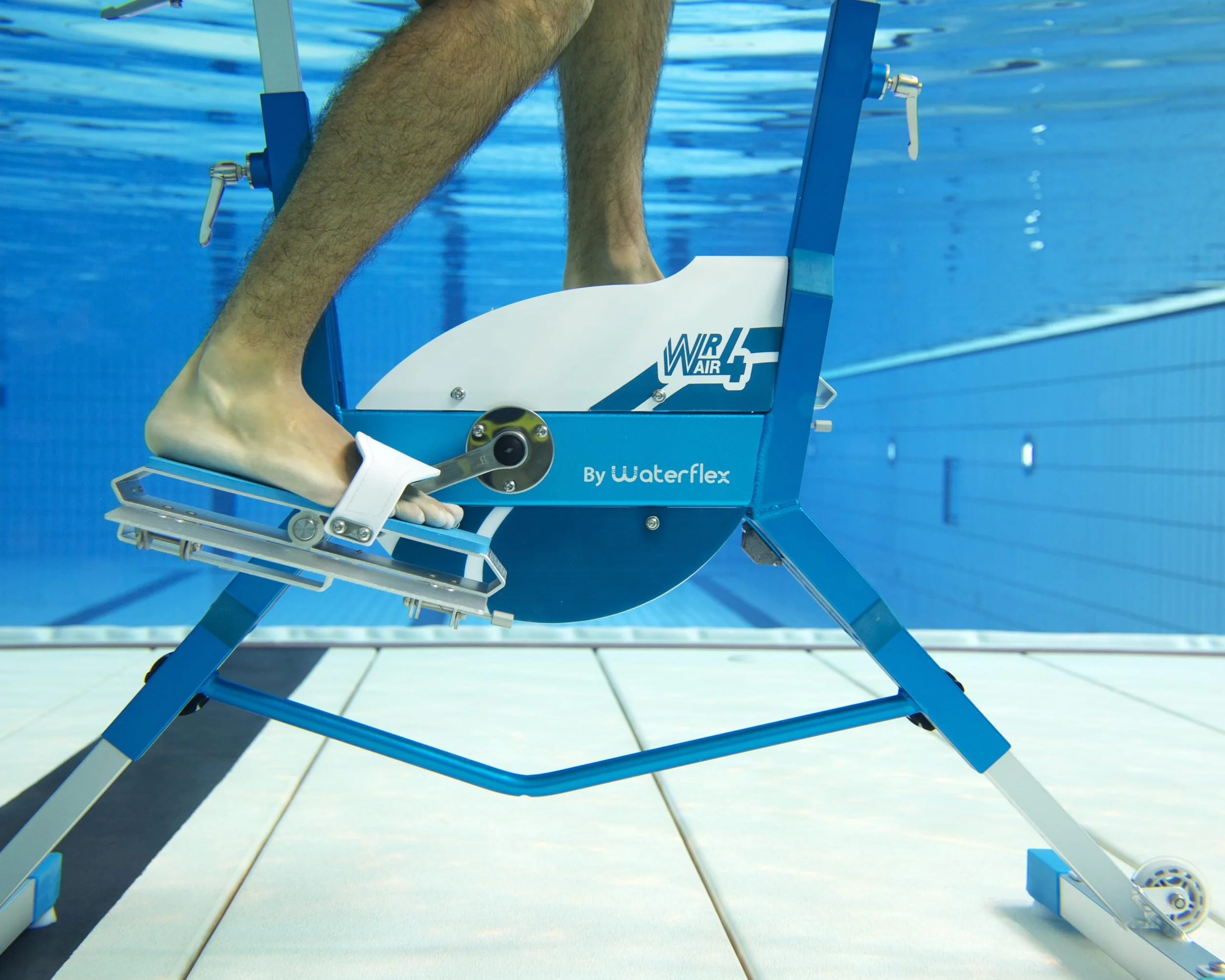 Aquabike Aluminium WR4 WX-WR4A – Bicicletta da Piscina tonificante – Resistenza idraulica – Facile Regolazione – Uso Piedi Nudi – Prof. 1,1 – 1,6 m – WX Water Flex Water Fitness Expert