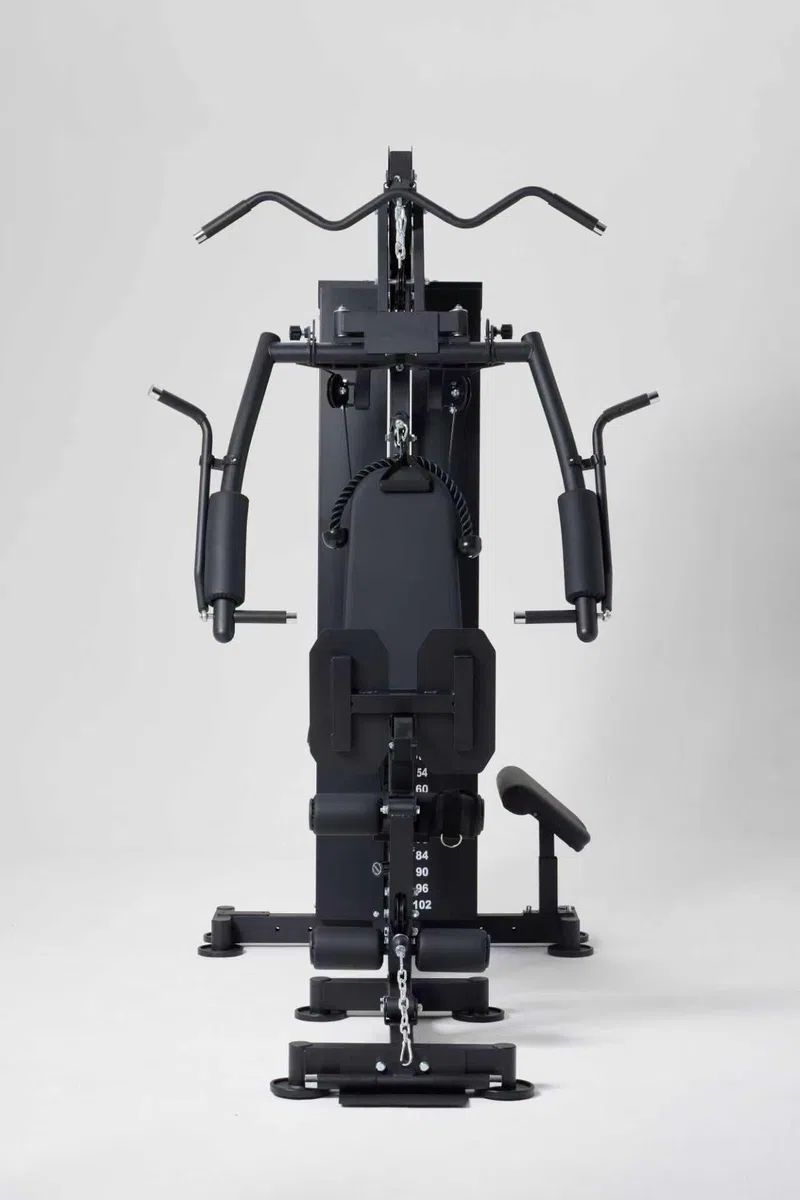 Stazione Multifunzione FD 6000 Plus - Palestra in Casa con Pacco Pesi 72kg, Carico Massimo 150kg - Macchina Fitness Professionale: Lat Tower, Leg Press, Chest Press - Home Gym Completa