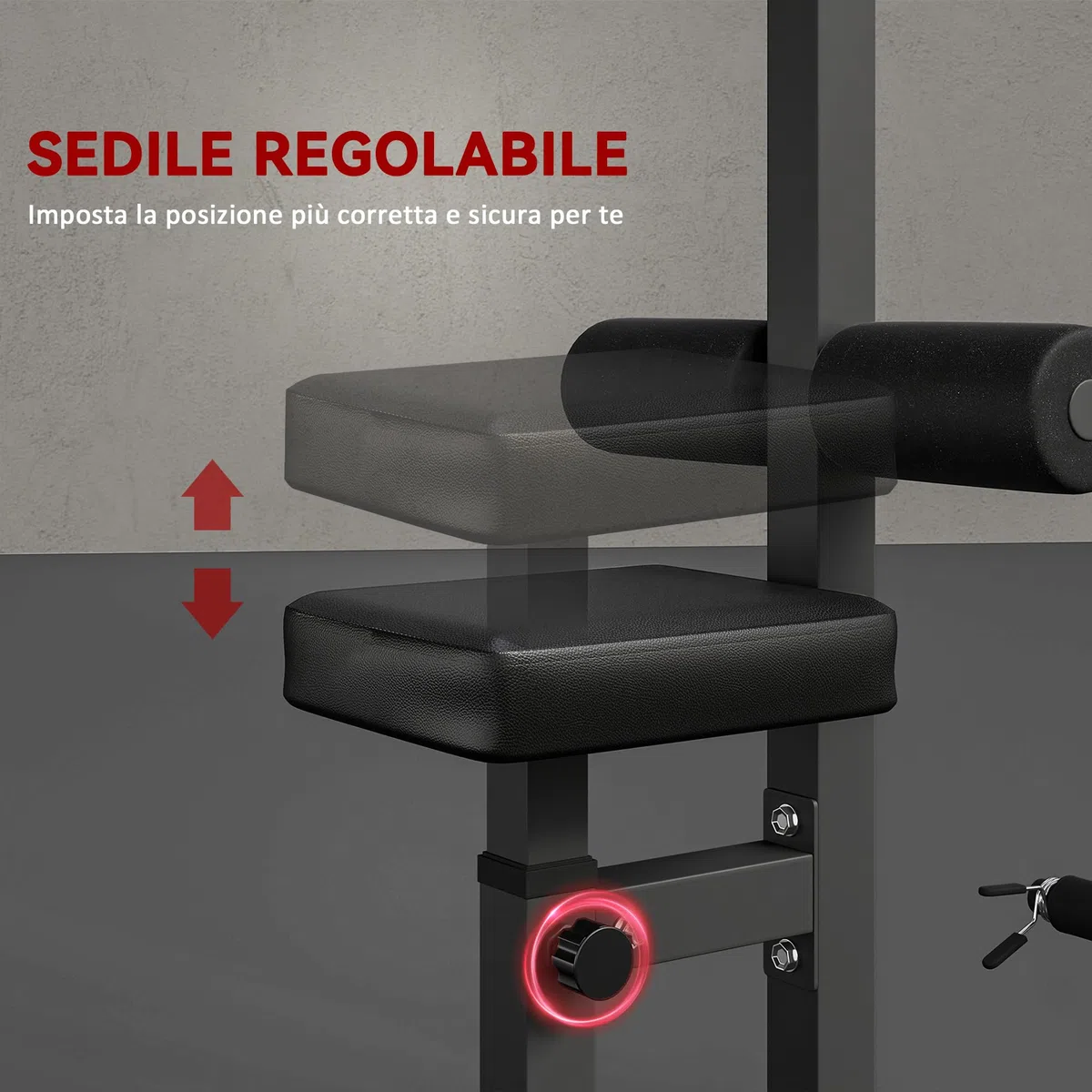 HOMCOM Stazione Fitness Pull Down, Power Tower Multifunzione per Palestra in Casa con Panca Regolabile a 3 Livelli, in Acciaio per Home Gym Casa, 107x120x190cm, Nero