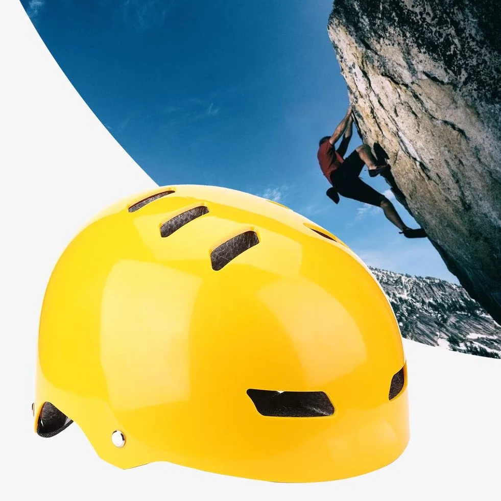 SOONHUA Sport All'aria Aperta Casco di Sicurezza Alpinismo Arrampicata su Roccia Guadare Speleologia Caschi Protettivi (Giallo)