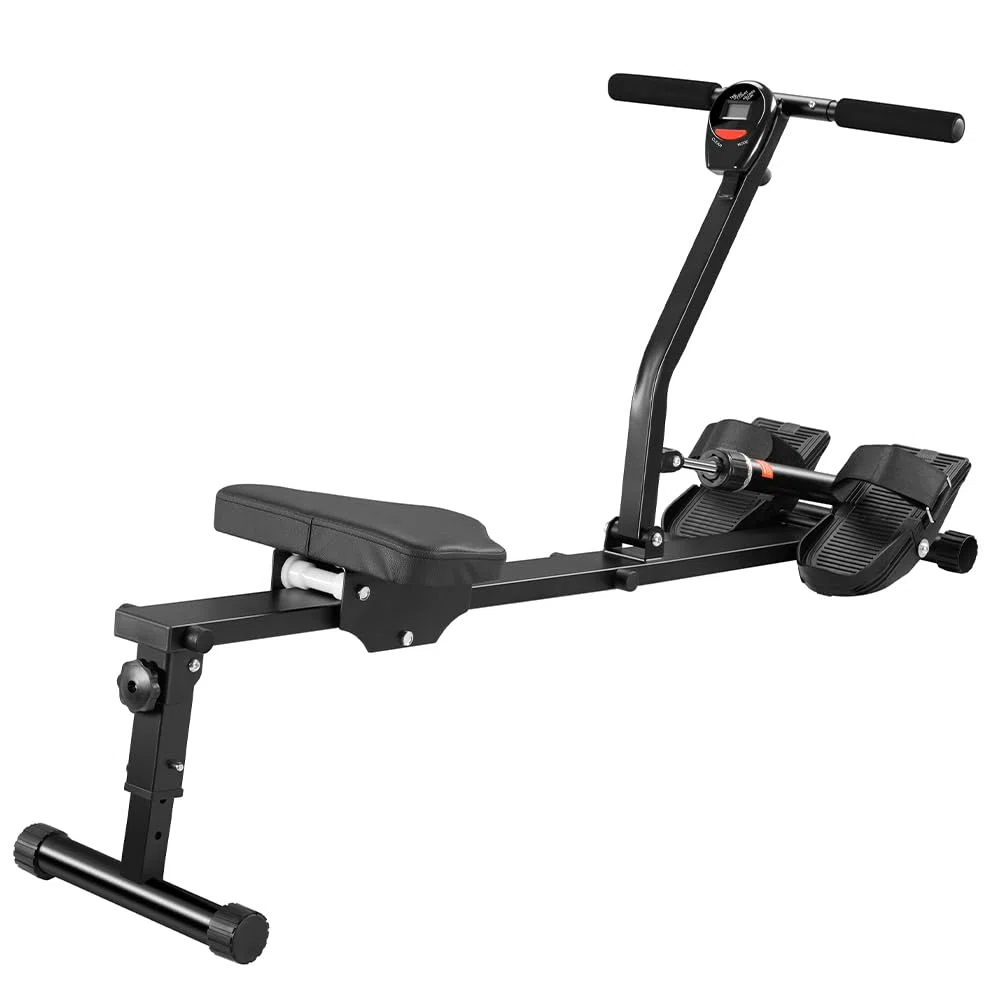 BAKAJI Vogatore Pieghevole per Casa Salvaspazio e Silenzioso, Attrezzatura da Allenamento per Interni con Display LCD e 12 Livelli di Resistenza, Palestra, Fitness, Cardio