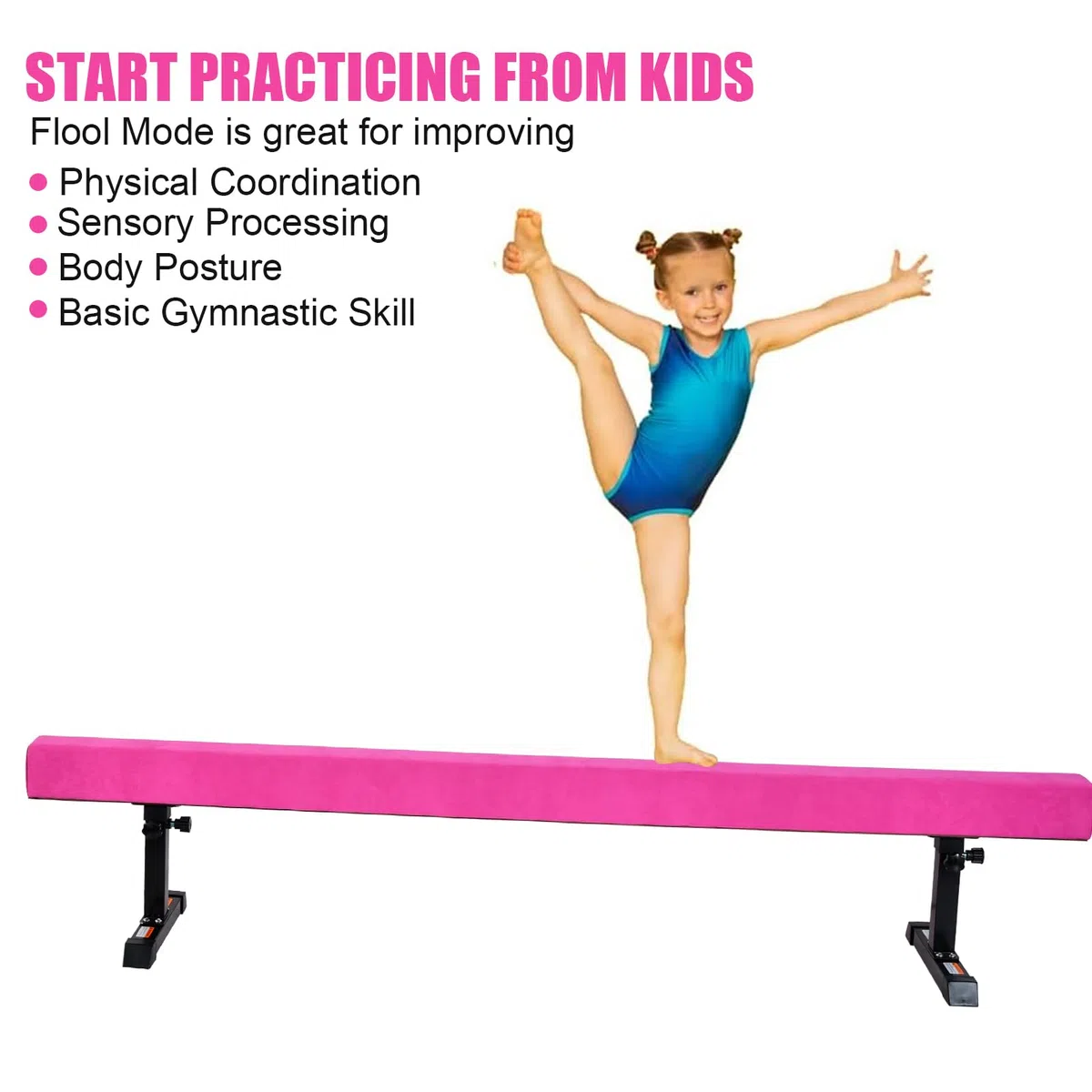 Trave Di Equilibrio Per Bambini, Trave Di Equilibrio Per La Casa, Trave Di Equilibrio Regolabile In Altezza, Trave Di Equilibrio Per Ginnastica 180 Cm, Regolabile In 5 Altezze