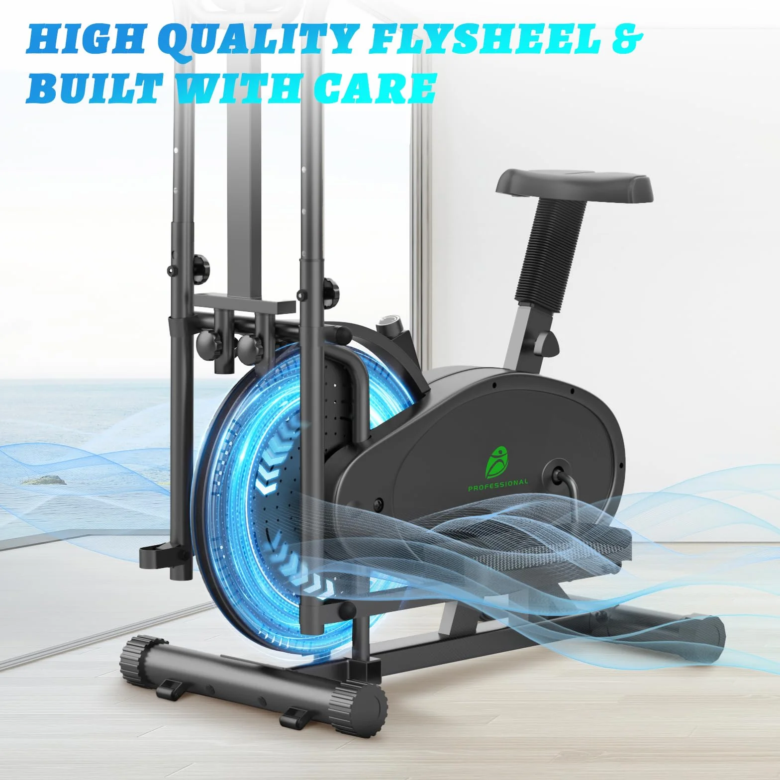 Ellittiche, 2 in 1 Ellittica e Cyclette con Sedile, Monitor LCD, Resistenza regolabile, Pedali Antiscivolo, Macchina per l'allenamento Ellittico, Stepper per l'allenamento Cardio da Casa