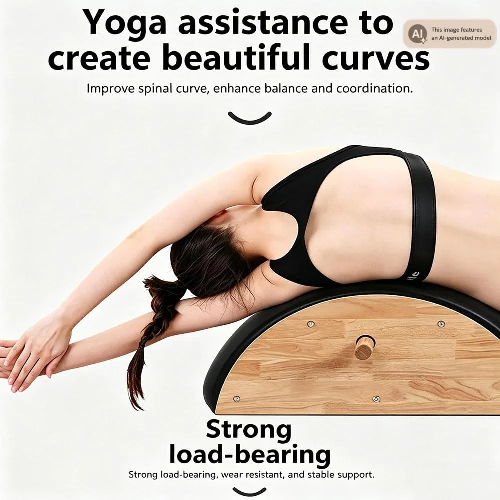 PU e legn Correttore per Colonna Vertebrale Pilates, Pilates Spine Corrector, Fitness Arc Lettino da Massaggio per Spine Supporters, per Colonna Vertebrale, Equilibrio, Rafforzamento Esercizi