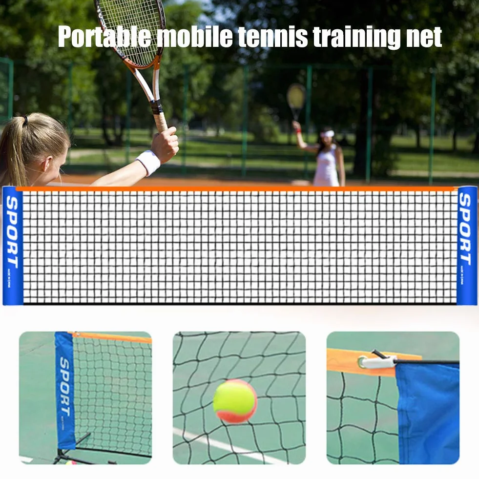 Rete da Tennis Portatile da 4-6 m, Rete da Badminton Pieghevole, Rete da Pallavolo per Bambini e Adulti, per Campo Interno o Esterno, Giardino, Cortile Della Scuola, Spiaggia (senza telaio)