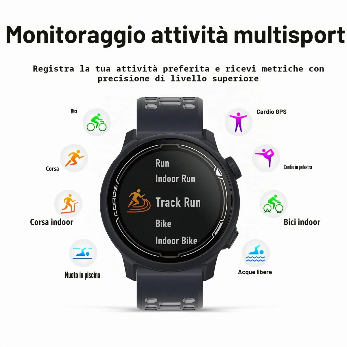 COROS PACE 2 Premium GPS orologio sportivo con cinturino in nylon o silicone, cardiofrequenzimetro, batteria GPS completa 30 ore, barometro, porte ANT + BLE, Strava, Stryd & TrainingPeaks