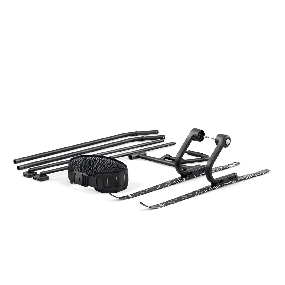 Cybex Skiing Kit per Rimorchio Multisport ZENO, Inclusi 2 barre di traino, 2 sci e cintura, Nero