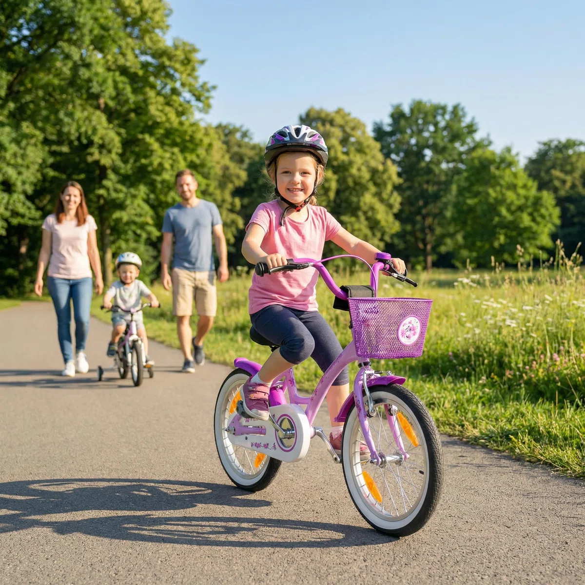 PROMETHEUS BICYCLES bicicletta bambina 5-7 anni bici per bambini bambino 16 pollici bimba con rotelle e freno contropedale viola