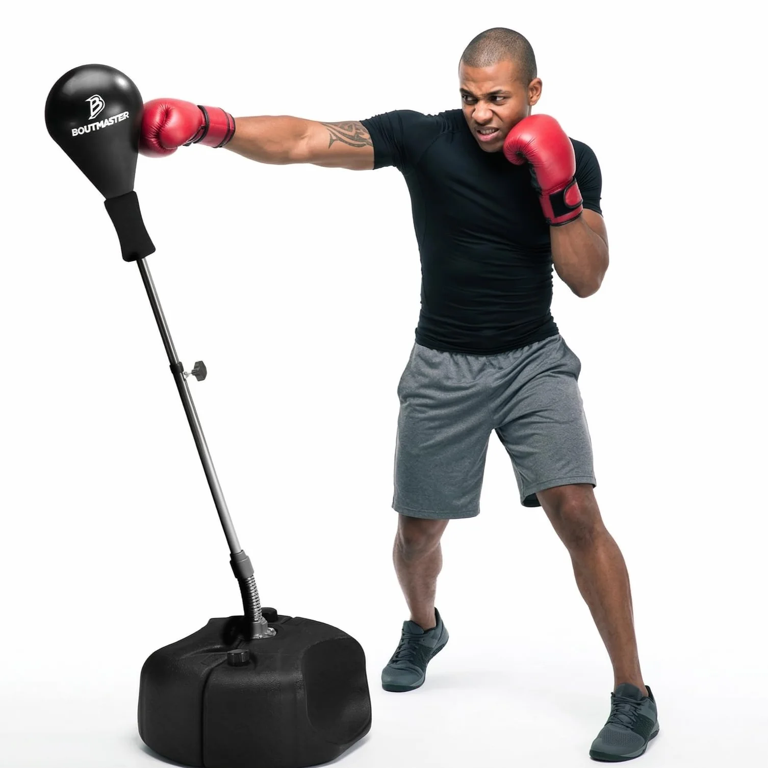 Sacco da boxe con supporto, per bambini e adulti, regolabile in altezza, sacco da boxe autoportante, ideale per l'allenamento di MMA, per alleviare lo stress e per il fitness