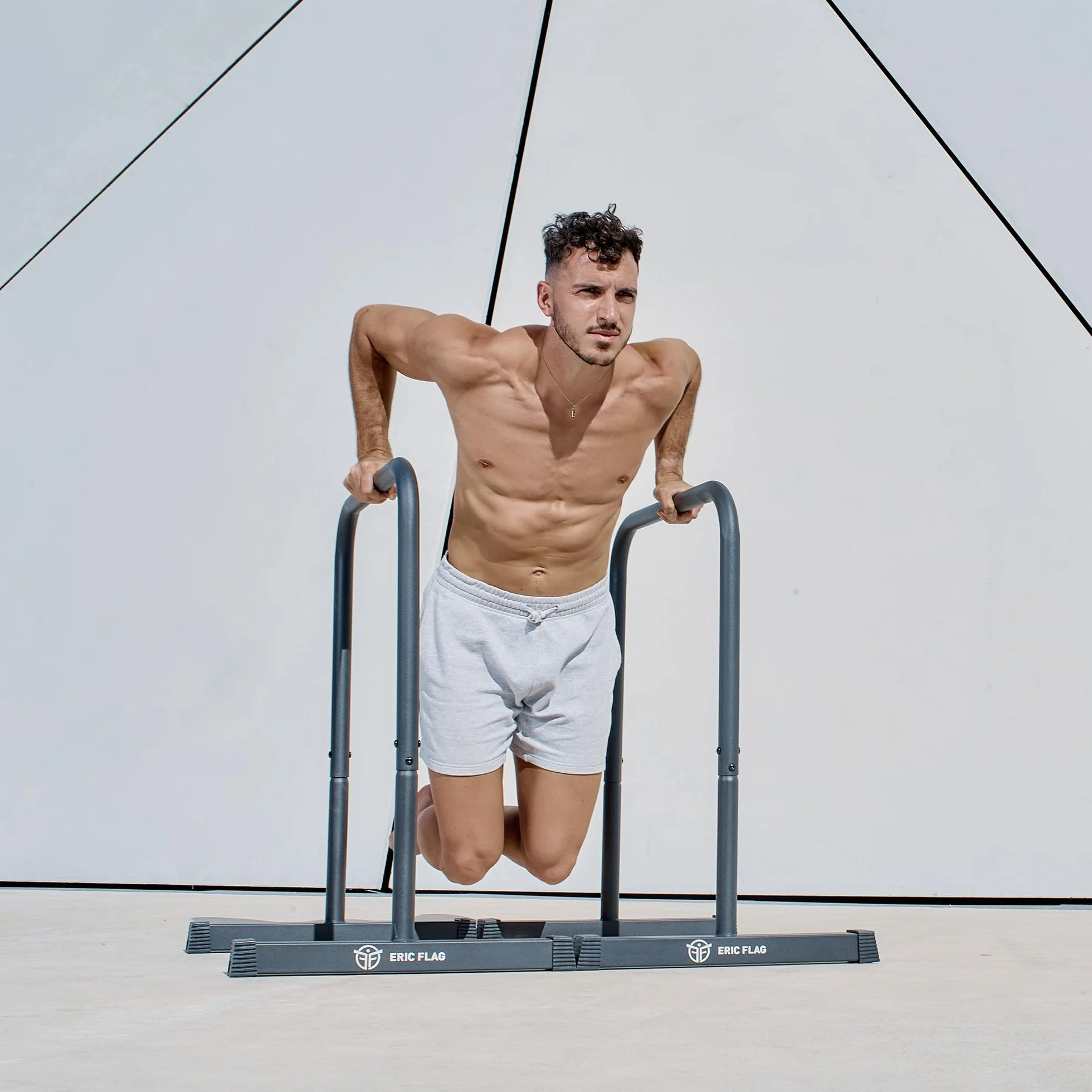 Eric Flag Dip Parallele - Barre Parallele Alte, 90 cm di Altezza, Solidi et Stabilità per Dips, Allenamento a Casa, Calisthenics, Home Gym - Parallettes Ultra-forte, 250 kg di Carico Max