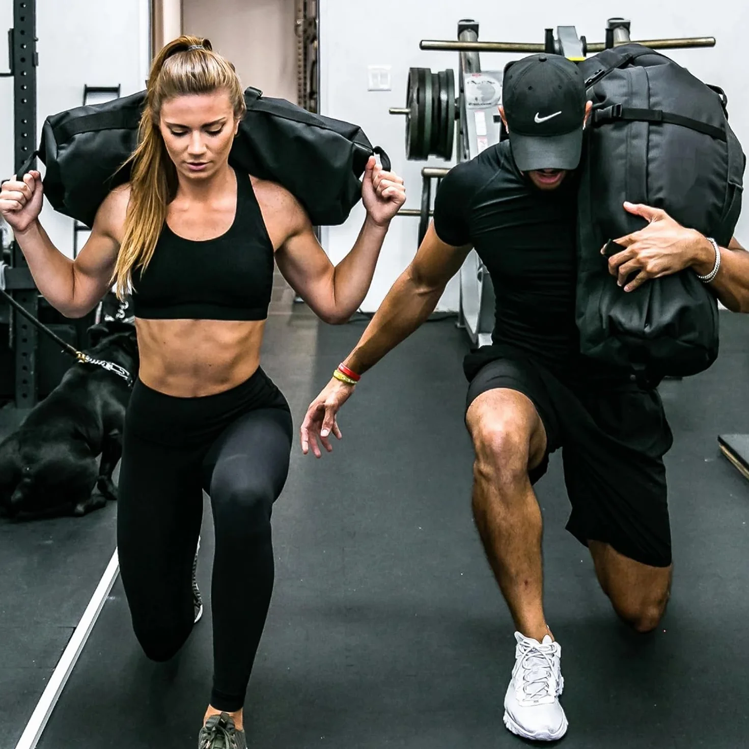 Taeku Sacco Pesi per Fitness, Regolabile Power Bag con 6 Maniglie, per Allenamento di Forza, per Allenamento Funzionale