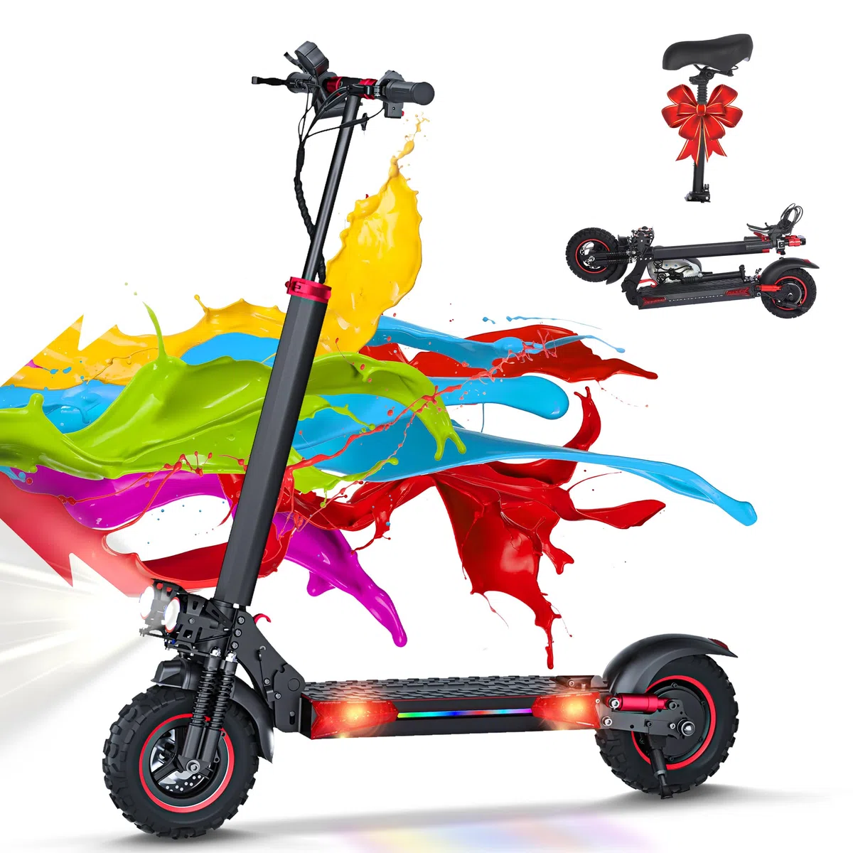 OOTD J11 MAX Monopattino Elettrico Adulto, 11" Monopattino Elettrico Fuoristrada, Batteria da 48V 18 Ah Autonomia di 43-55KM, Scooter Elettrico Pieghevole Con APP, Doppia Sospensione E Doppi Freni