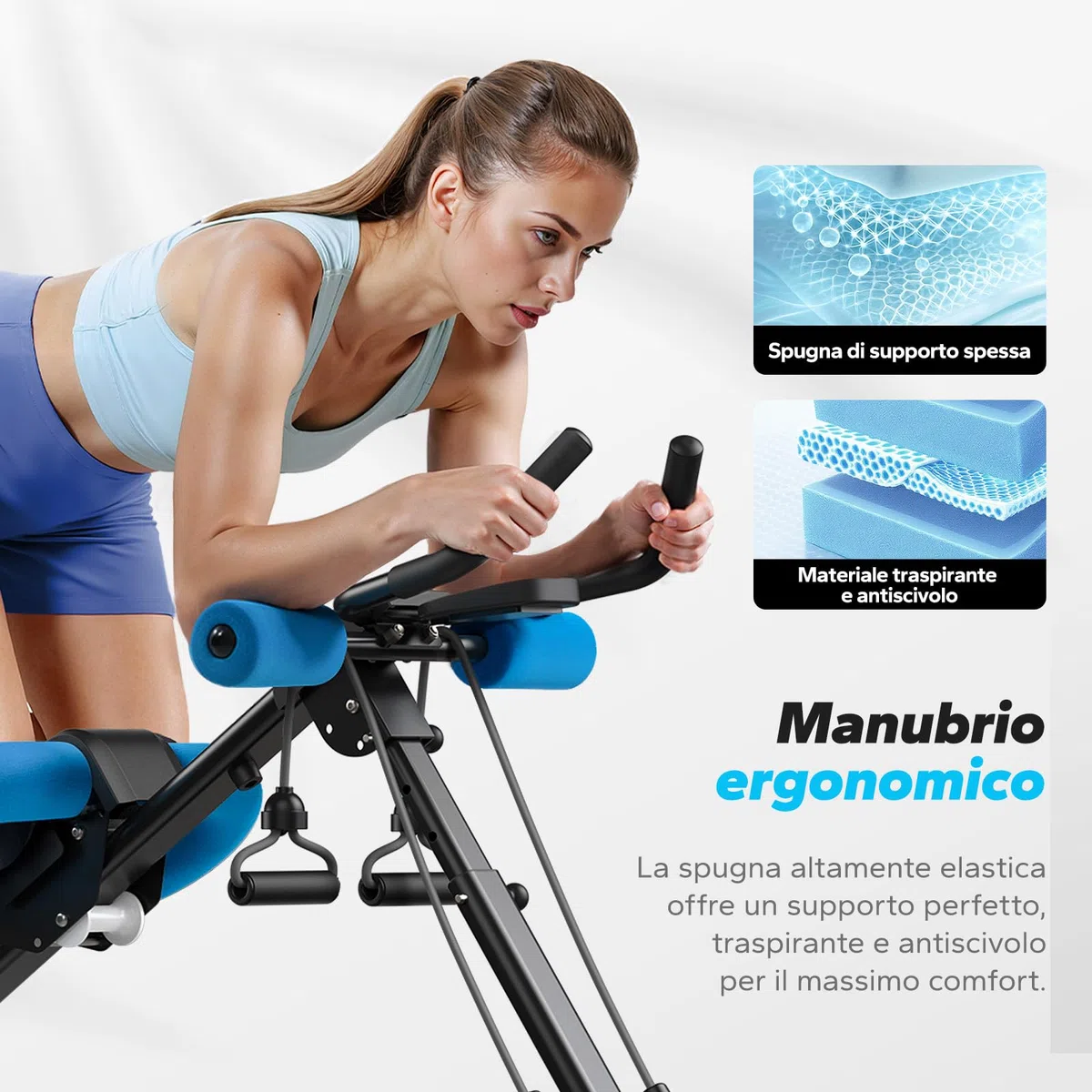 MERACH Attrezzo per addominali, attrezzo per l'allenamento multifunzionale a casa, per l'allenamento di tutto il corpo, attrezzo per addominali con monitor LCD, attrezzo per addominali