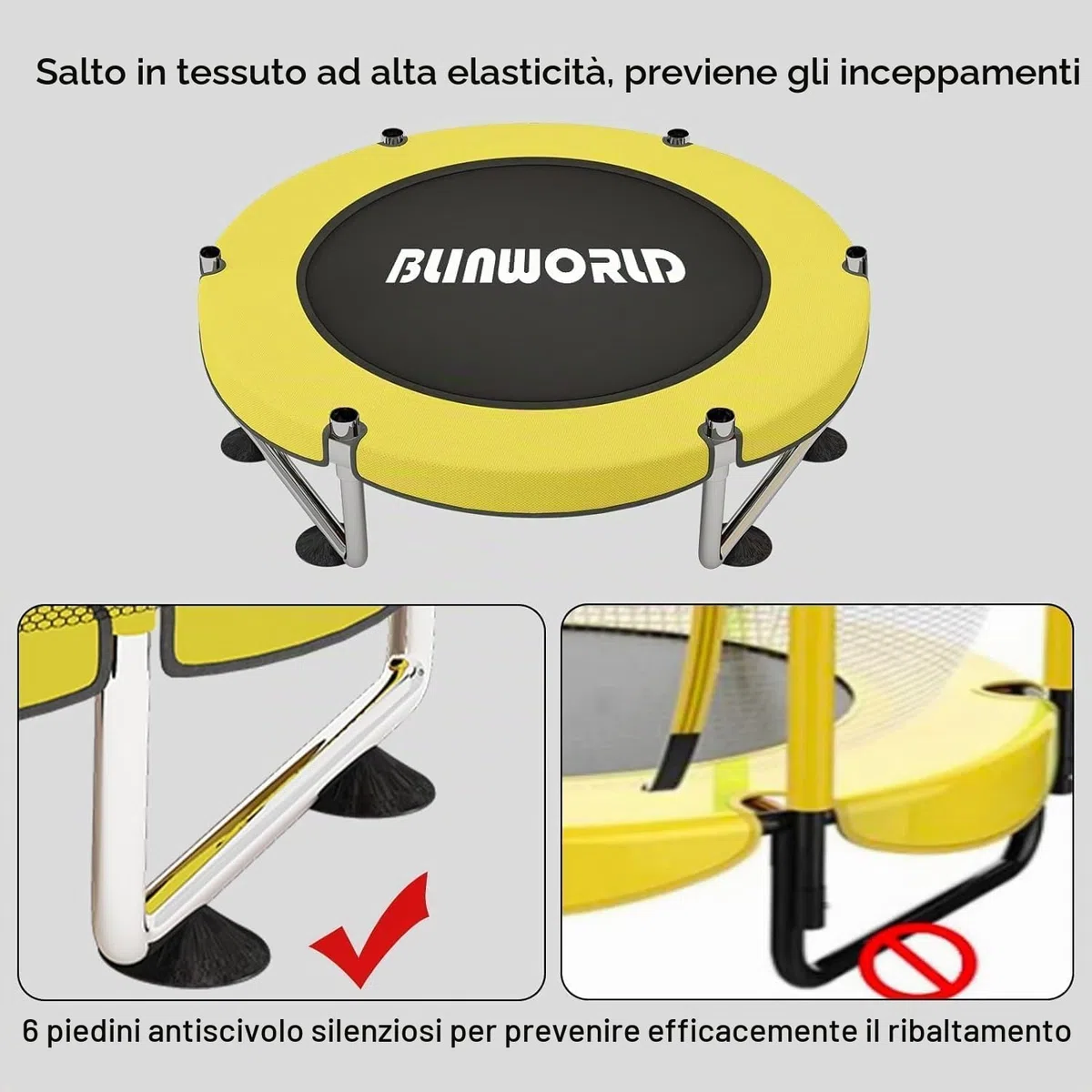 Trampolino per bambini, regolabile, con canestro da basket, 200 kg, per interni ed esterni, con recinzione