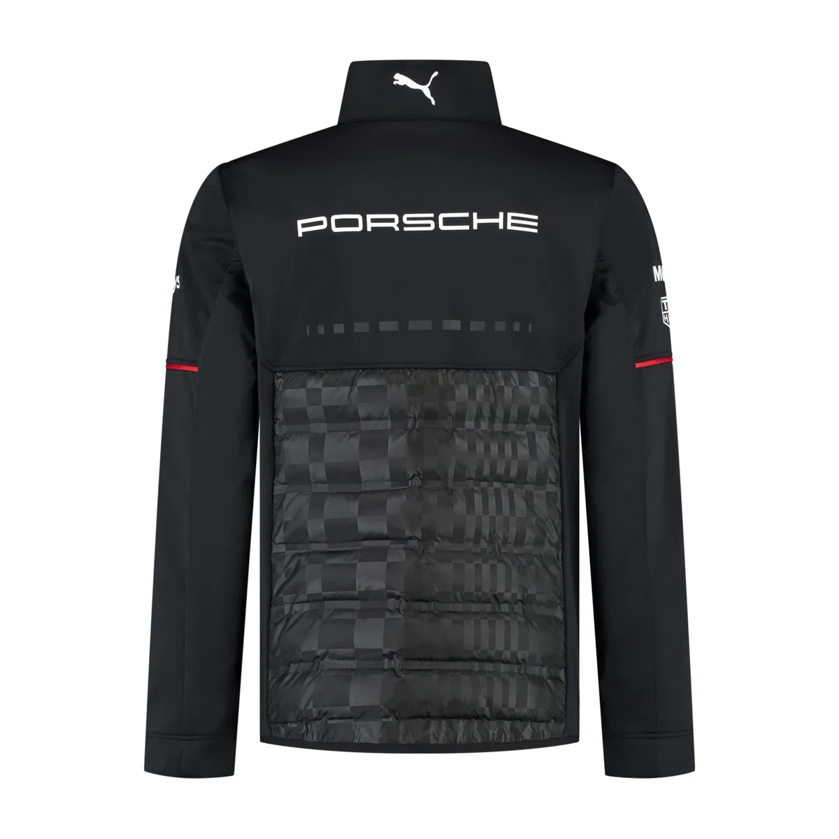 PUMA Porsche Motorsport Giacca ibrida del team per uomo con parte superiore tessuta e parte inferiore imbottita per massimo comfort - Nero
