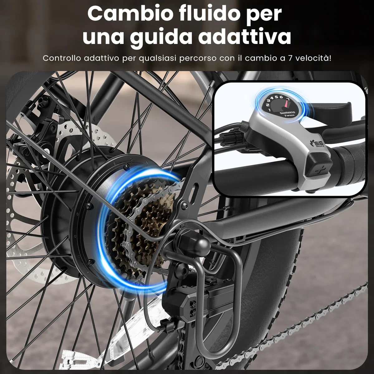 Touroll Bicicletta Elettrica, S3/S3 Pro Bici Elettrica pieghevole, 20"×3.0" fat bike elettrica, Autonomia 195 KM, Forcella Ammortizzata,Batteria Rimovibile